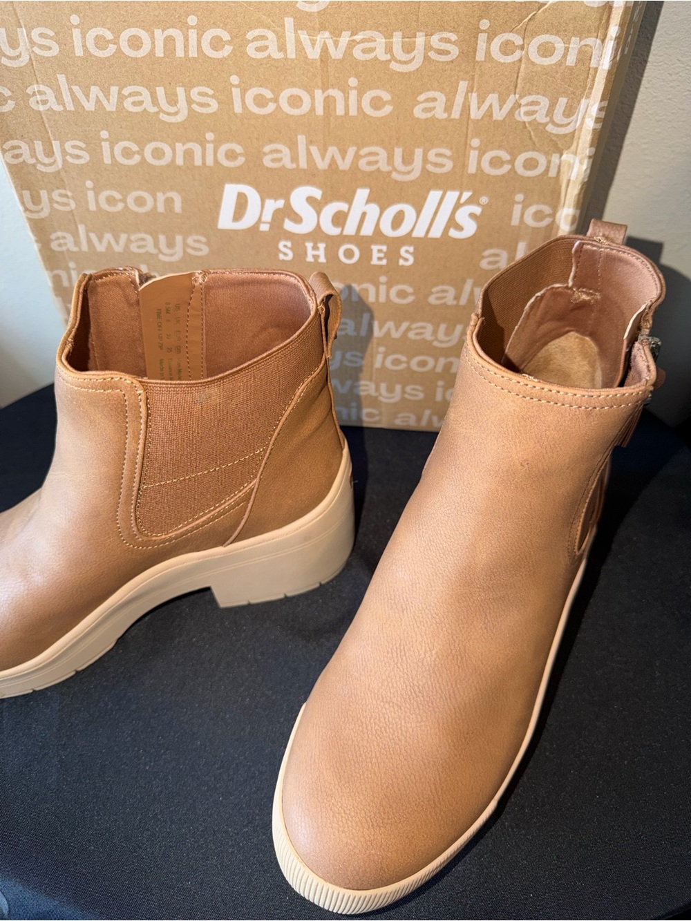 Dr. Scholl's Camel Platform Chelsea Ankle Boots - Picture 4 of 10